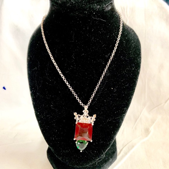 Ruby and Emerald Spinel Pendant - Picture 3 of 7